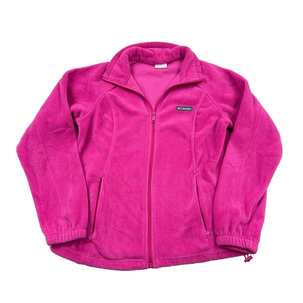 Columbia Jacket Women Large Pink Benton Springs Full Zip Fleece Sweater